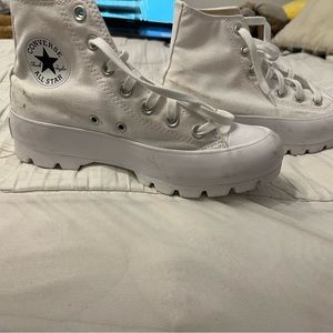 White converse Chuck Taylor All star canvas Platform High top